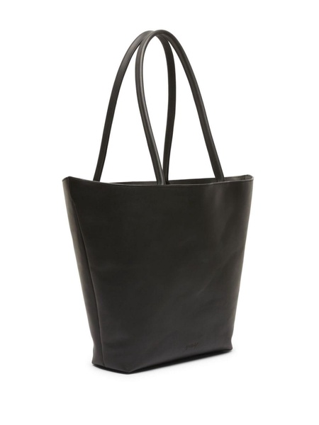 open-top leather tote bag