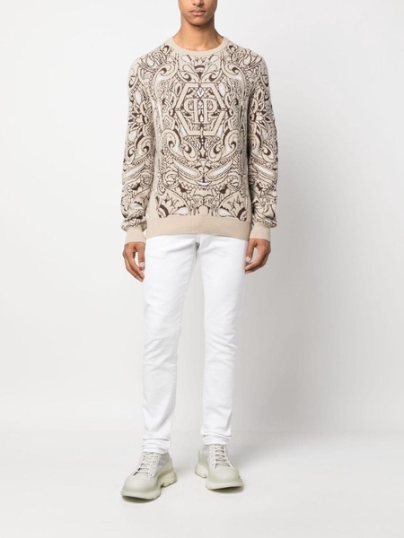 paisley-print cashmere-silk jumper