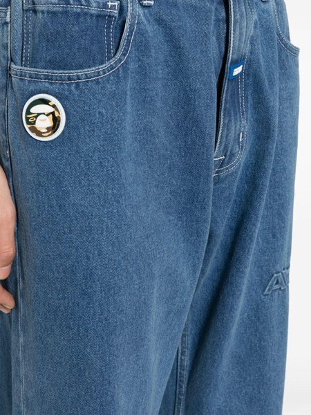 logo-appliqué straight-leg jeans