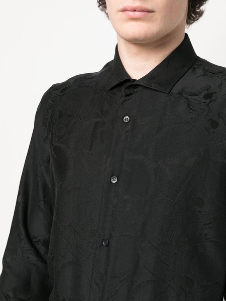 skull pattern jacquard shirt 