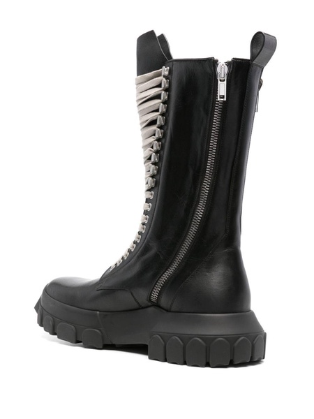 Black Army Tractor Leather Boots