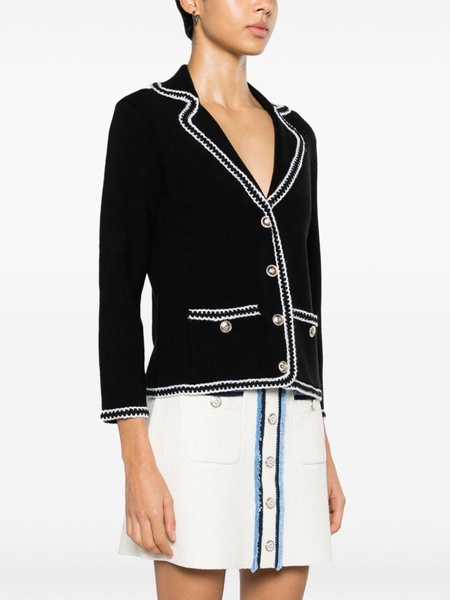 contrasting-trim buttoned cardigan