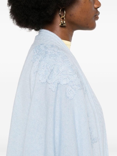 lace-detailed cape