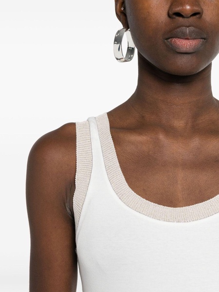 lurex-trim ribbed tank top