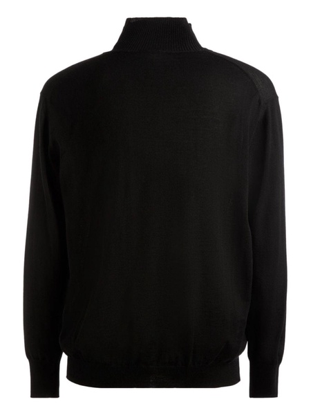 logo-embroidered wool jumper