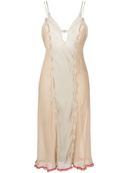 Neutral Silk Midi Dress