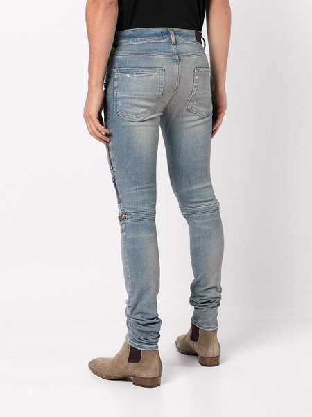 mid-rise contrasting-panel skinny jeans