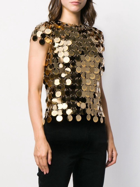 sequin chainmail T-shirt