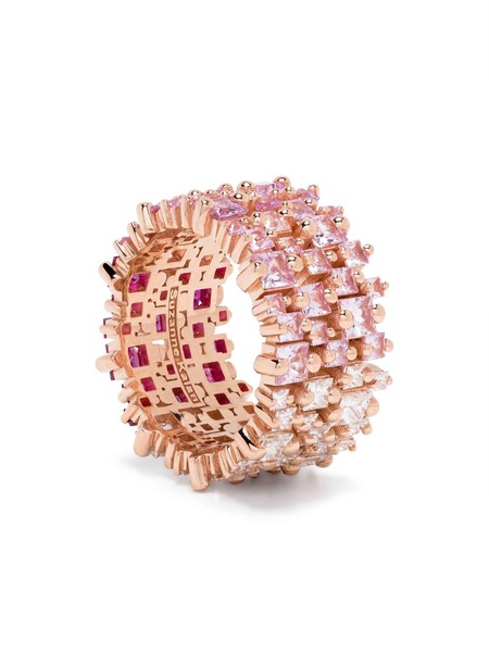 18kt rose gold Princess topaz and diamond ring