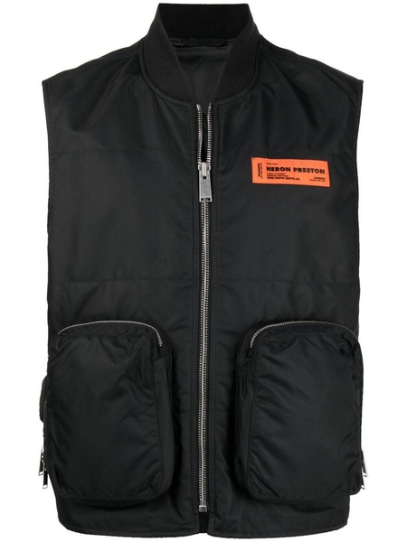 zip pocket vest jacket