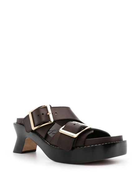 70mm buckled leather mules