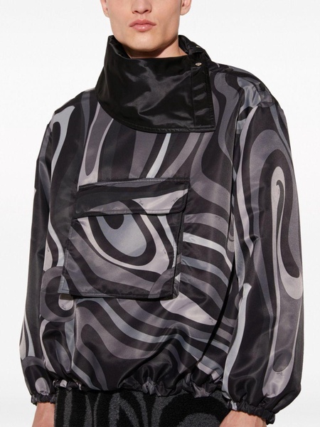 Marmo-print windbreaker