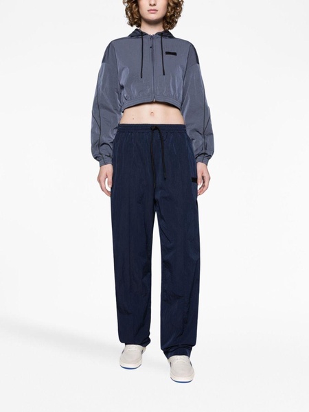 hooded cropped track jacket