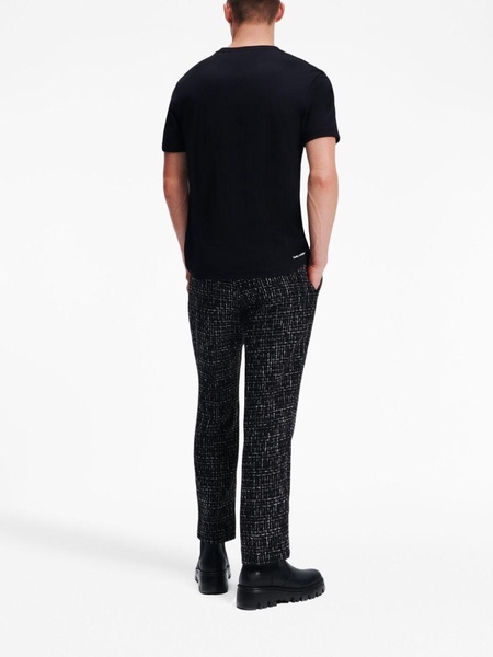 straight leg bouclé trousers