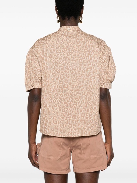 animal-print cotton shirt