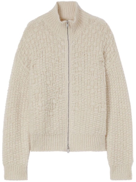 chunky-knit zip-up cardigan