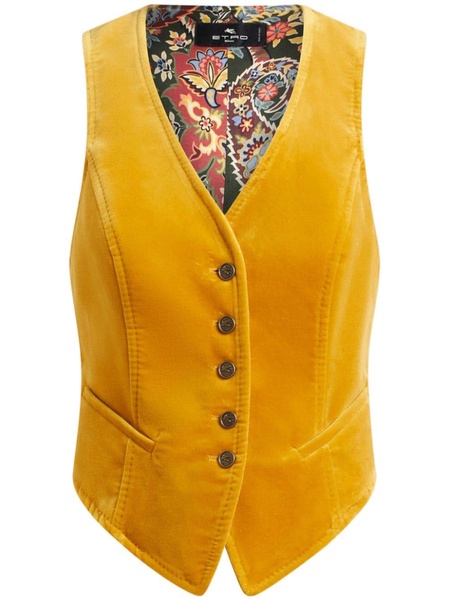 V-neck velvet waistcoat