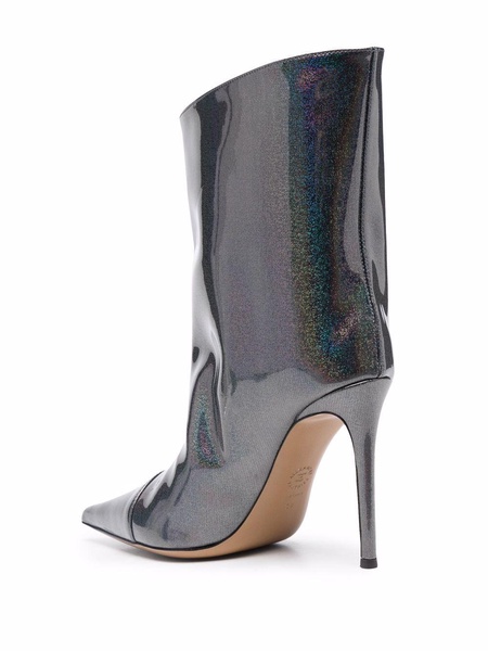 shine finish pointed toe boots 