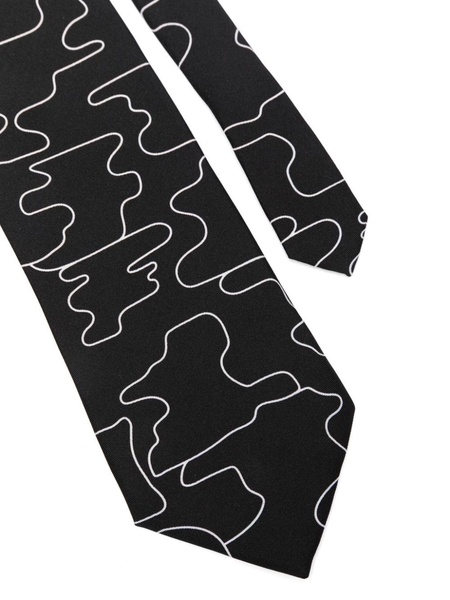 patterned silk-satin tie