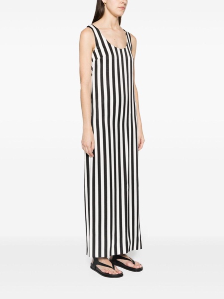 scoop-neck striped long dress