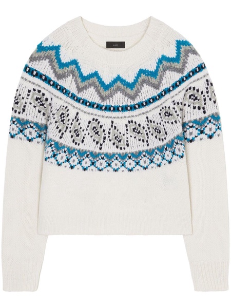 Antarctic jacquard virgin-wool jumper