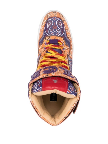 paisley-print hi-top sneakers