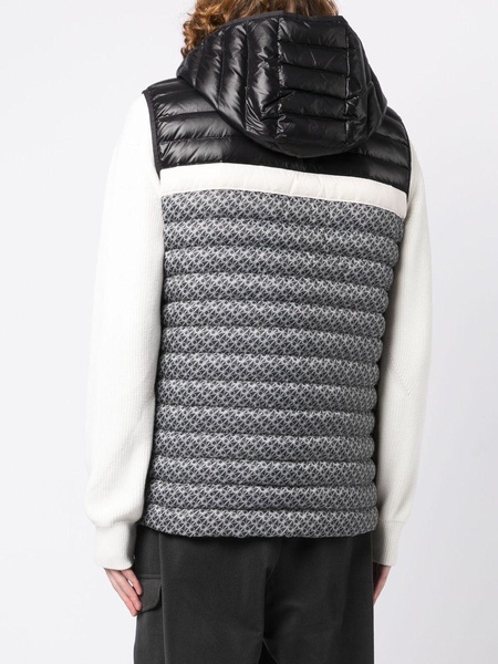 logo jacquard padded gilet