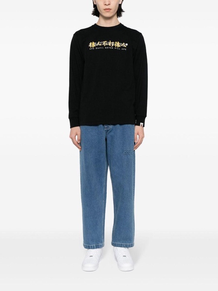 logo-appliqué straight-leg jeans