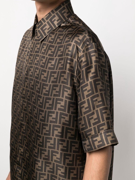 FF-logo print silk shirt