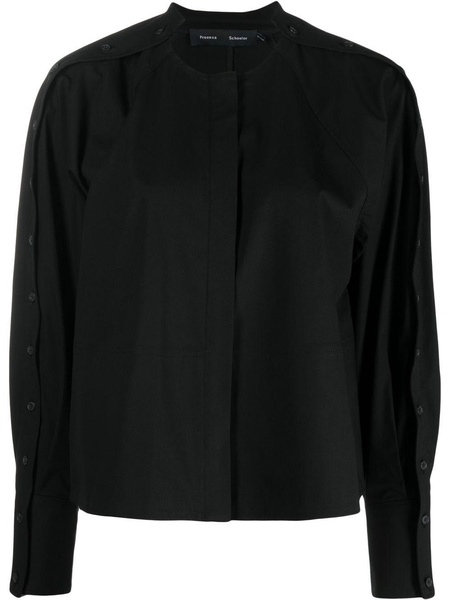 buttoned long-sleeve blouse