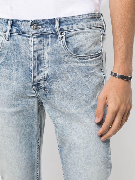 Punk straight-leg denim jeans