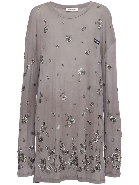 sequin-embellished jersey dress