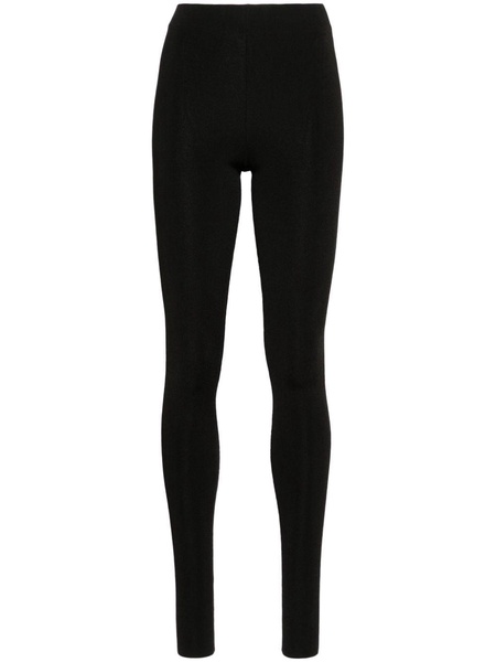 high-waist ribbed-knit leggings