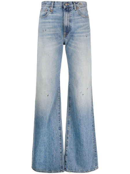 high-rise stonewashed wide-leg jeans