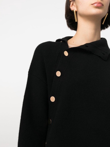 button-fastening cashmere jumper