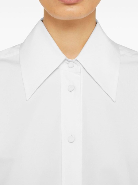 oversized-collar cotton shirt