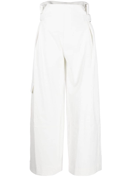 high-waisted twill trousers