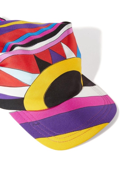 abstract-pattern silk visor hat