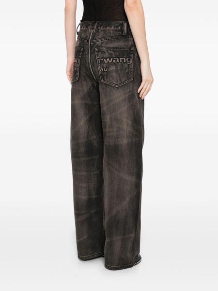 mid-rise straight-leg jeans