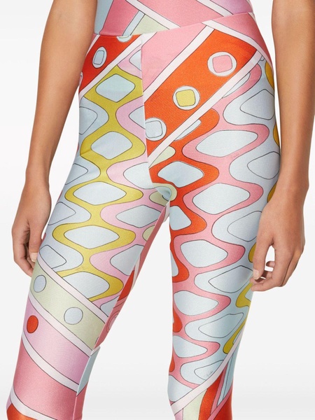 blue Vivara-print performance leggings