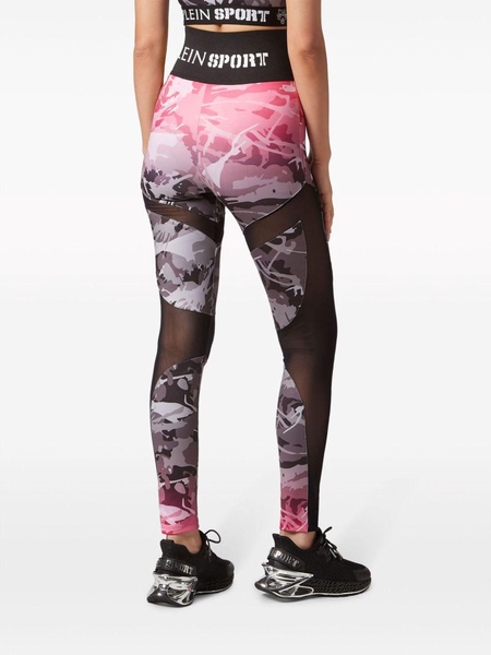 camouflage-print high-waisted leggings