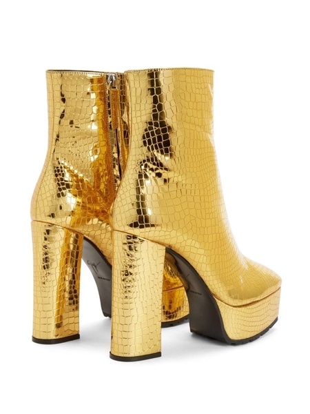 Morgana 120mm crocodile-effect ankle boots