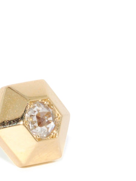 18kt yellow gold diamond hexagonal stud earrings