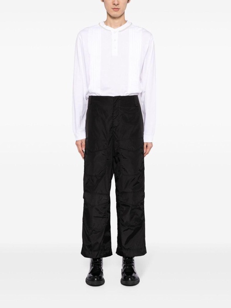 high-waisted cropped trousers 