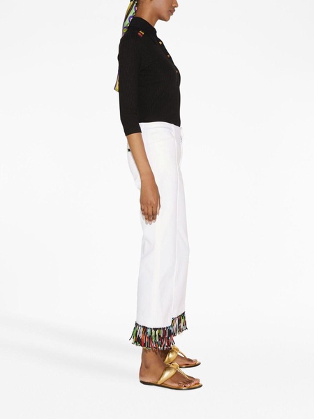 fringe-detailing cropped trousers