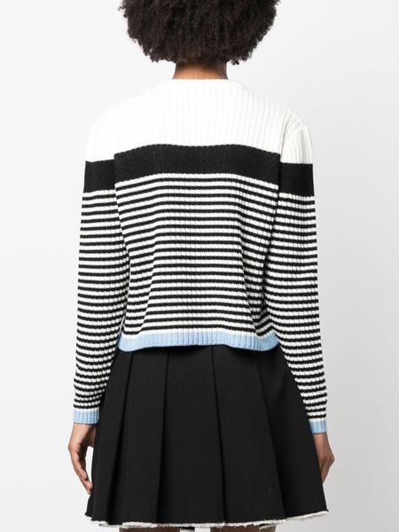 jacquard-logo striped jumper