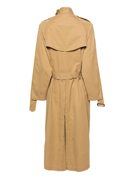 decorative-belts double-breasted trench coat