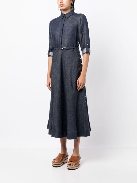 denim-shirt midi dress