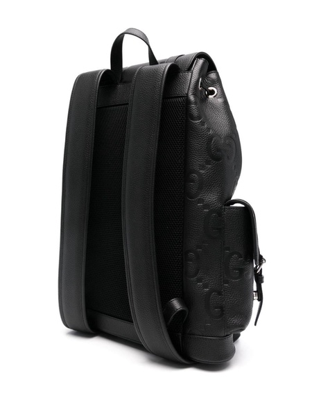 Black Jumbo GG Leather Backpack