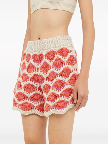 Hawa Mahal crochet-knit shorts